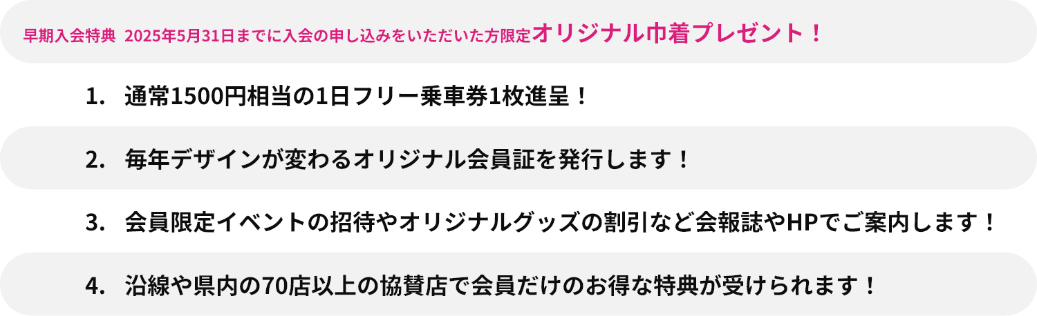 新規の会員特典